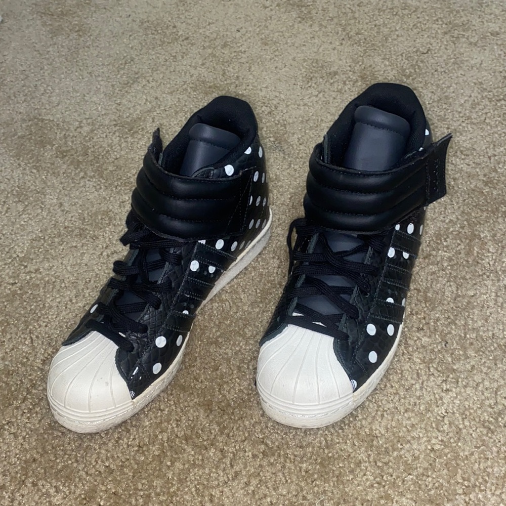 ADIDAS SUPERSTAR POLKA DOT WEDGE SNEAKERS